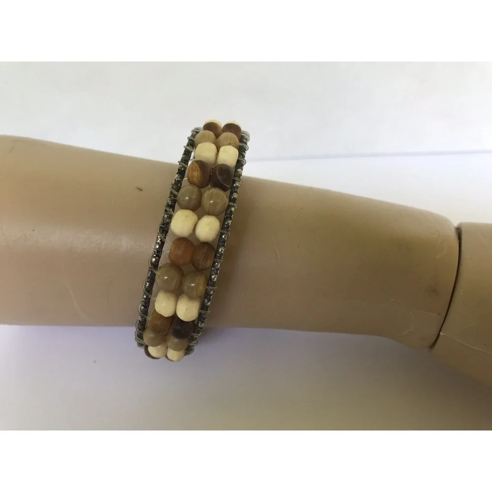 Bracelet smaller wrist bangle bracelet brown beige‎ beads beach look
